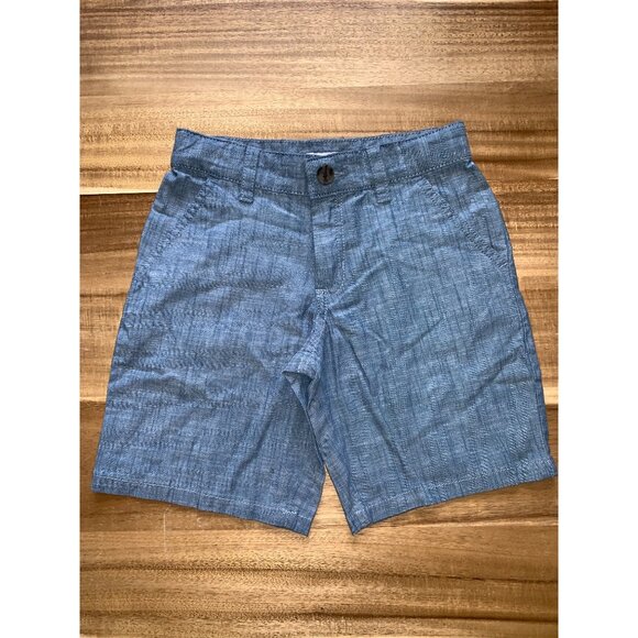 Cat & Jack Boys Chambray Blue Shorts w/ Pockets, Snap & Zip Closure Size 7 - Picture 1 of 11